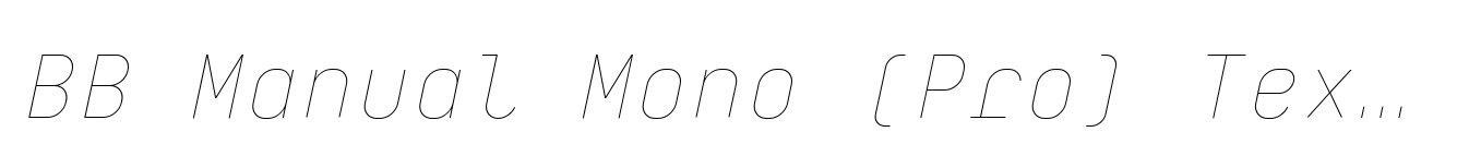 BB Manual Mono (Pro) Text Hairline Italic